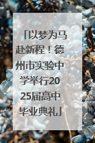 以梦为马赴新程！德州市实验中学举行2025届高中毕业典礼