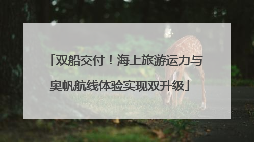 双船交付！海上旅游运力与奥帆航线体验实现双升级