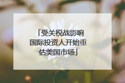 受关税战影响 国际投资人开始重估美国市场