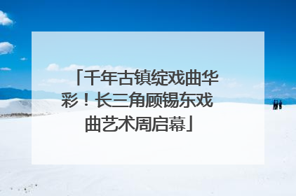 千年古镇绽戏曲华彩！长三角顾锡东戏曲艺术周启幕