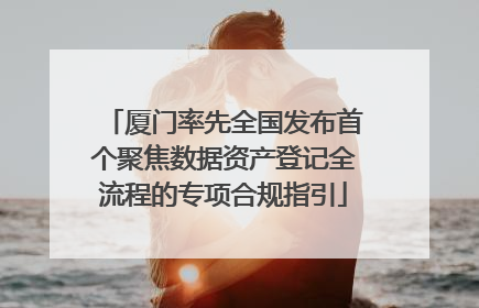厦门率先全国发布首个聚焦数据资产登记全流程的专项合规指引