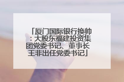 厦门国际银行换帅：大股东福建投资集团党委书记、董事长王非出任党委书记