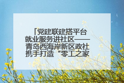 党建联建搭平台 就业服务进社区——青岛西海岸新区政社携手打造“零工之家”就业服务新阵地