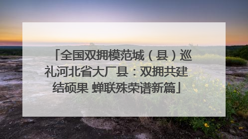 全国双拥模范城（县）巡礼河北省大厂县：双拥共建结硕果 蝉联殊荣谱新篇