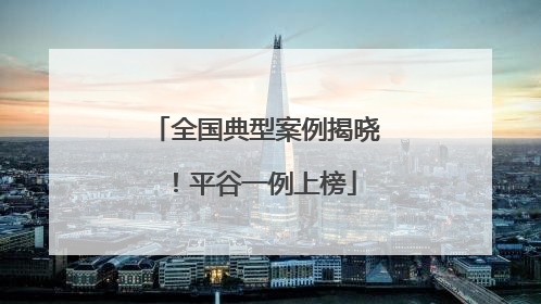 全国典型案例揭晓！平谷一例上榜