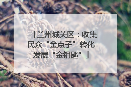 兰州城关区：收集民众“金点子”转化发展“金钥匙”