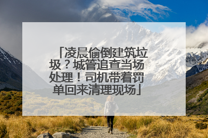 凌晨偷倒建筑垃圾？城管追查当场处理！司机带着罚单回来清理现场