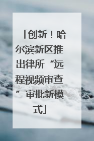 创新！哈尔滨新区推出律所“远程视频审查”审批新模式