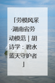 劳模风采·湖南省劳动模范｜胡诗学：碧水蓝天守护者
