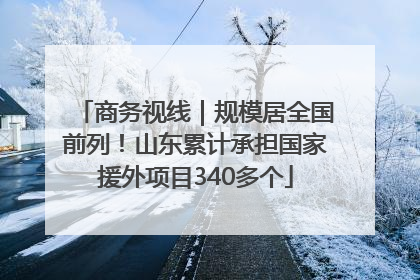 商务视线｜规模居全国前列！山东累计承担国家援外项目340多个