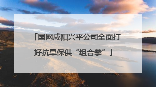 国网咸阳兴平公司全面打好抗旱保供“组合拳”