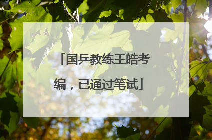 国乒教练王皓考编，已通过笔试