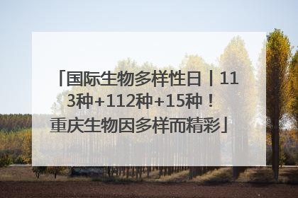 国际生物多样性日丨113种+112种+15种！重庆生物因多样而精彩