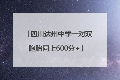 四川达州中学一对双胞胎同上600分+
