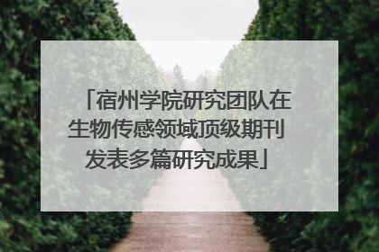 宿州学院研究团队在生物传感领域顶级期刊发表多篇研究成果