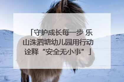 守护成长每一步 乐山洙泗塘幼儿园用行动诠释“安全无小事”