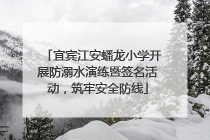 宜宾江安蟠龙小学开展防溺水演练暨签名活动，筑牢安全防线