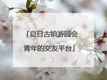 夏日古镇游园会 青年的交友平台