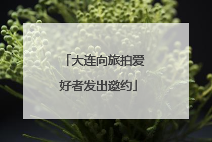 大连向旅拍爱好者发出邀约