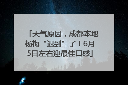 天气原因，成都本地杨梅“迟到”了！6月5日左右迎最佳口感
