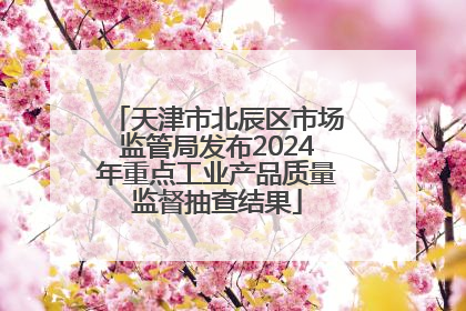 天津市北辰区市场监管局发布2024年重点工业产品质量监督抽查结果