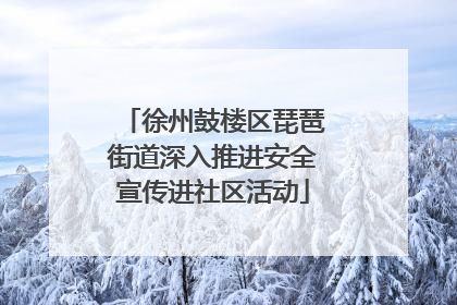 徐州鼓楼区琵琶街道深入推进安全宣传进社区活动