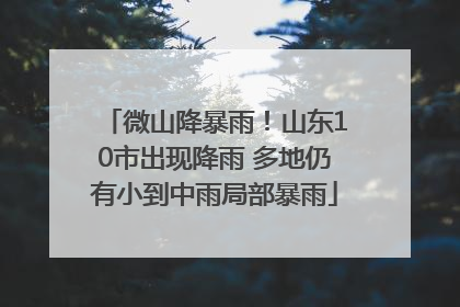 微山降暴雨！山东10市出现降雨 多地仍有小到中雨局部暴雨