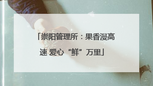 崇阳管理所：果香漫高速 爱心“鲜”万里