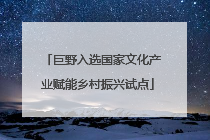巨野入选国家文化产业赋能乡村振兴试点