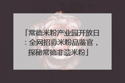 常德米粉产业园开放日：全网招募米粉品鉴官，探秘常德非遗米粉