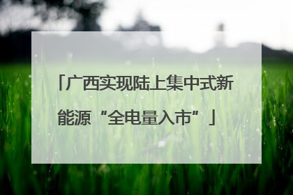 广西实现陆上集中式新能源“全电量入市”