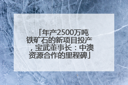 年产2500万吨铁矿石的新项目投产，宝武董事长：中澳资源合作的里程碑