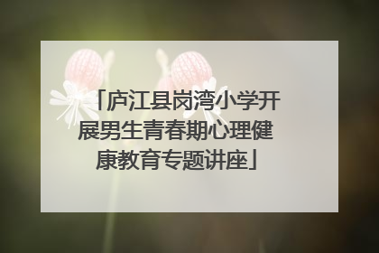 庐江县岗湾小学开展男生青春期心理健康教育专题讲座