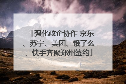 强化政企协作 京东、苏宁、美团、饿了么、快手齐聚郑州签约