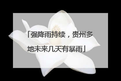 强降雨持续，贵州多地未来几天有暴雨