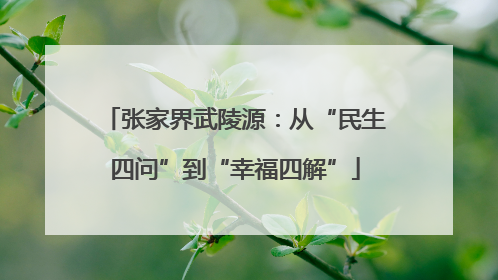 张家界武陵源：从“民生四问”到“幸福四解”