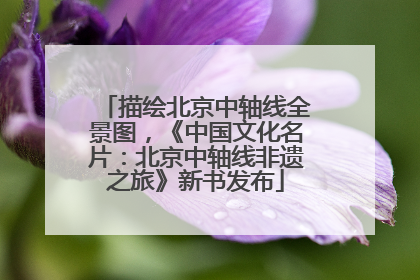 描绘北京中轴线全景图，《中国文化名片：北京中轴线非遗之旅》新书发布