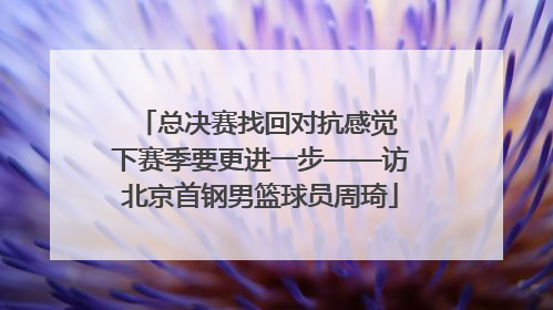总决赛找回对抗感觉 下赛季要更进一步——访北京首钢男篮球员周琦