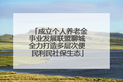 成立个人养老金事业发展联盟聊城全力打造多层次便民利民社保生态