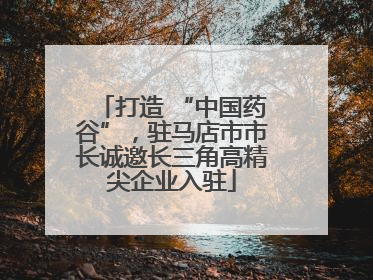打造 “中国药谷”，驻马店市市长诚邀长三角高精尖企业入驻