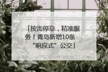 按需停靠，精准服务！青岛新增10条“响应式”公交