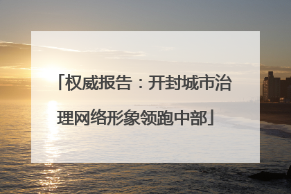 权威报告：开封城市治理网络形象领跑中部