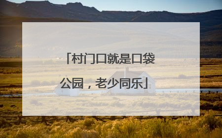 村门口就是口袋公园，老少同乐