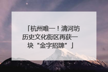 杭州唯一！清河坊历史文化街区再获一块“金字招牌”