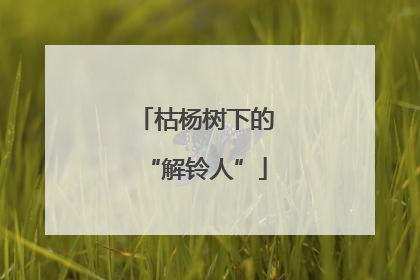 枯杨树下的“解铃人”
