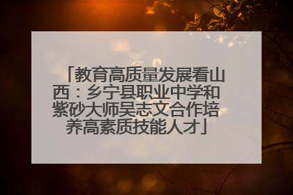 教育高质量发展看山西：乡宁县职业中学和紫砂大师吴志文合作培养高素质技能人才