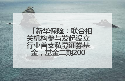 新华保险：联合相关机构参与发起设立行业首支私募证券基金，基金二期200亿元已募集完毕