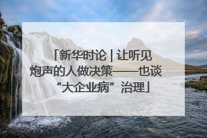 新华时论 | 让听见炮声的人做决策——也谈“大企业病”治理