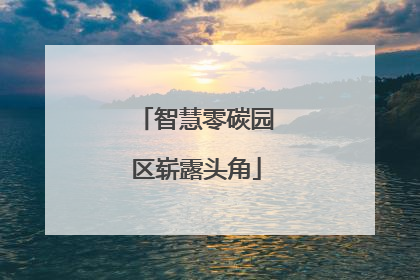 智慧零碳园区崭露头角