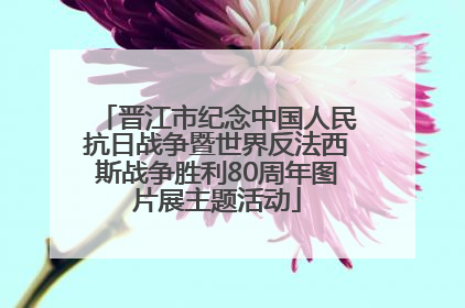 晋江市纪念中国人民抗日战争暨世界反法西斯战争胜利80周年图片展主题活动